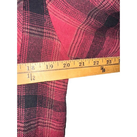 Iron & Resin Red & Black Plaid Button-Up Long Sleeve Shirt M 100% Cotton - Picture 7 of 7